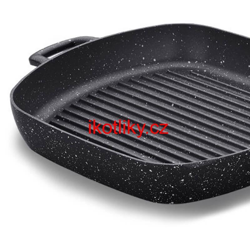 Grilovací pánev s rukojetí 28 x 28 Grill Plus Volkanit
