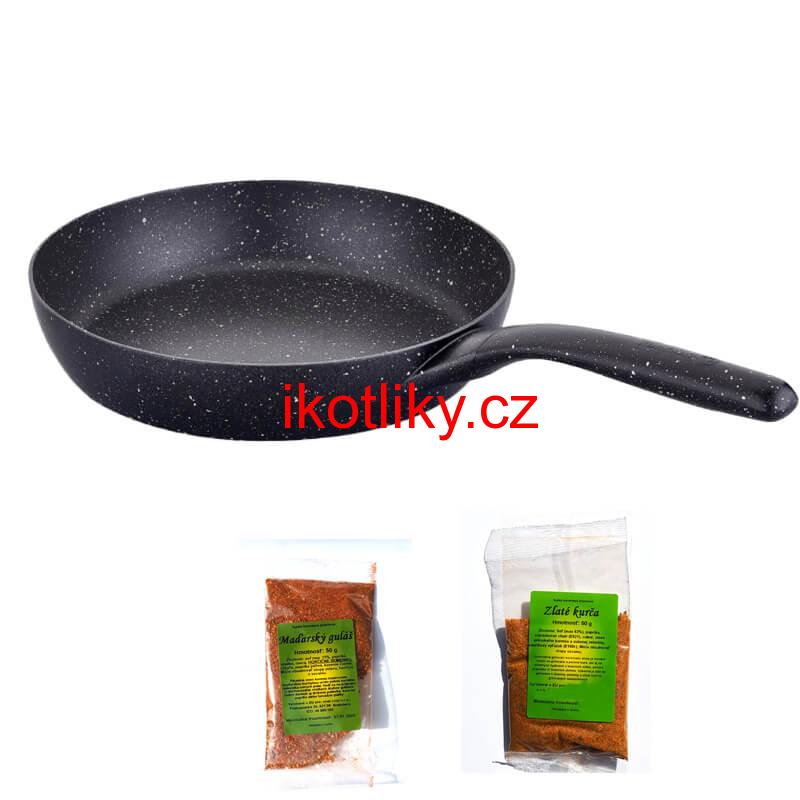 Hrnec s poklicí + pánev + pepř Classic Plus Volkanit