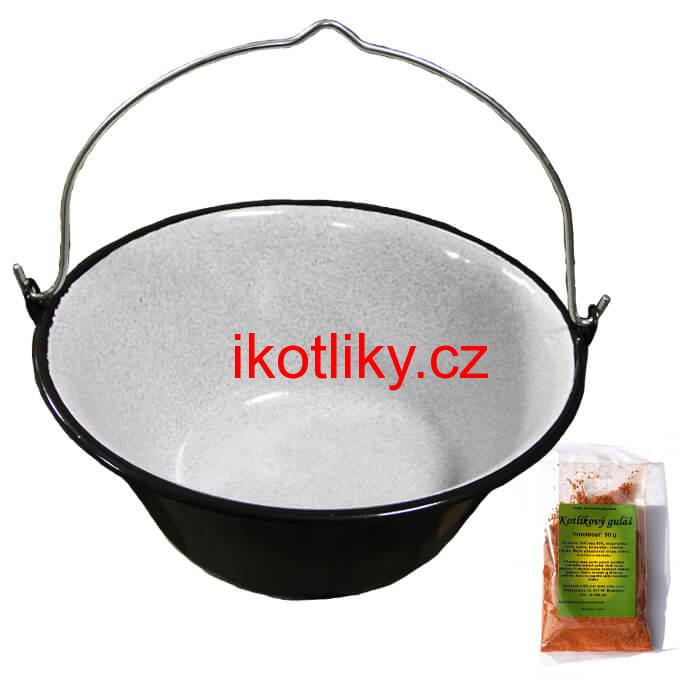 Smaltovaný kotlík 20 L + koření na kotlíkový guláš 50 g