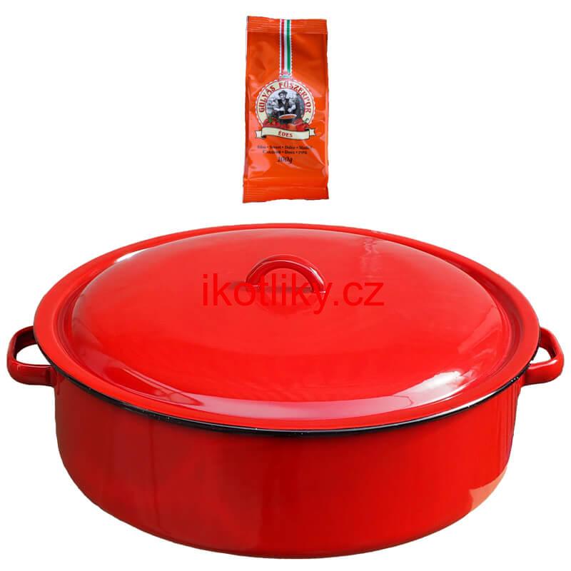 Smaltovaný kastrol s poklicí 14 L CLASSIC + paprikový pepř na guláš