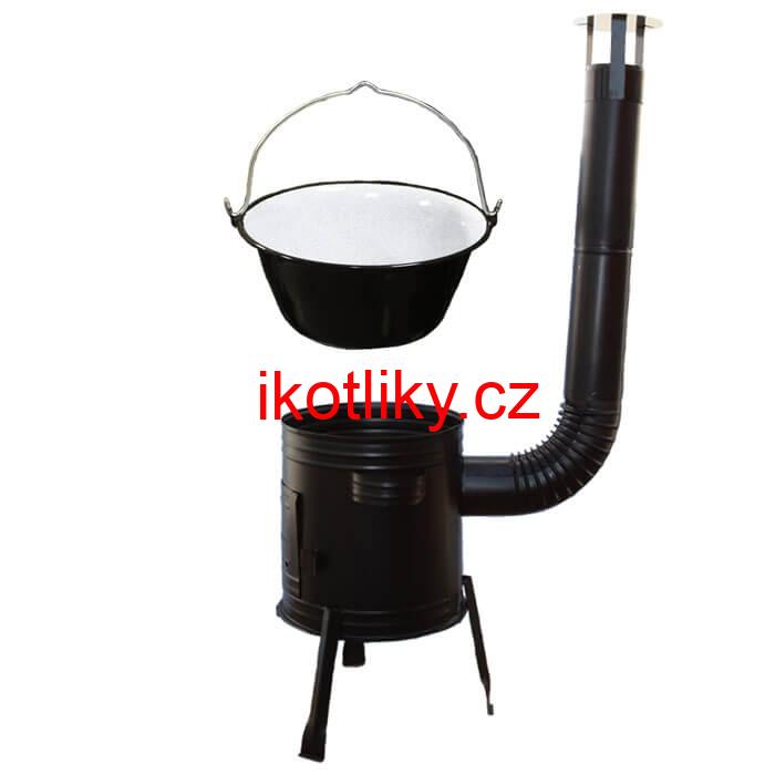 Smaltovaný kotlík 13 L (1,2 mm) + kovová kotlina 36 CLASSIC (KOV) Easy party