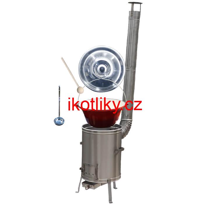 Litinový kotlík se smaltovanou úpravou 10,8 L + Nerezová kotlina 33 LUX