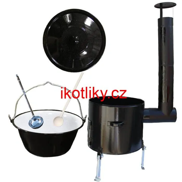 Smaltovaný kotlík 30 L + smaltovaná kotlina 45 Easy party