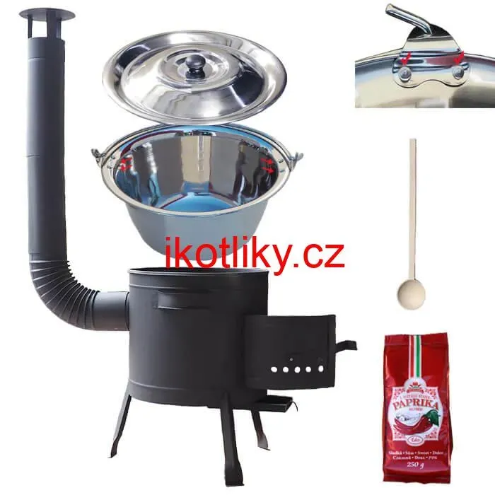 Nerezový kotlík 20 L (1,2 mm) INOX + silnostěnná (1,5 mm) žáruvzdorná kotlina BALKY STRONG 42 PLUS 600
