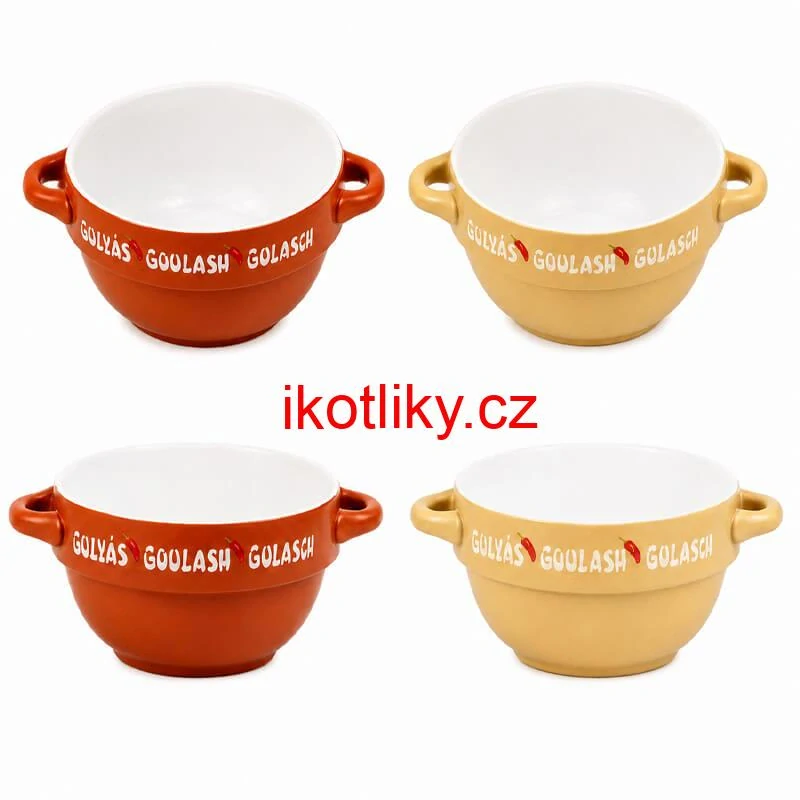 Keramické misky na servírování guláše 0,75 l, 4 ks