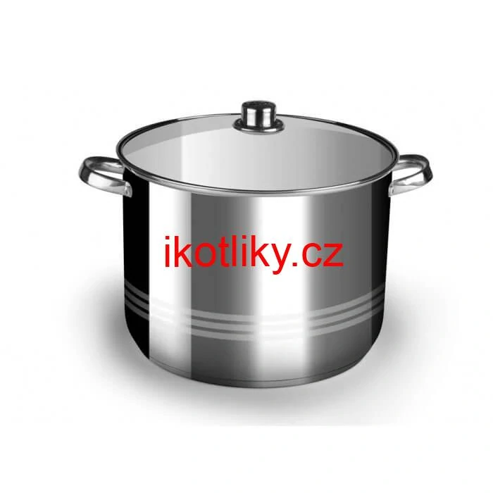 Nerezový hrnec 9 L + skleněná poklice