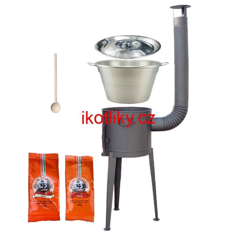 Nerezový kotel 40 L + vysoká kotlina 47 cm (2,0 mm) HODO Plus 600 + paprikové koření na guláš