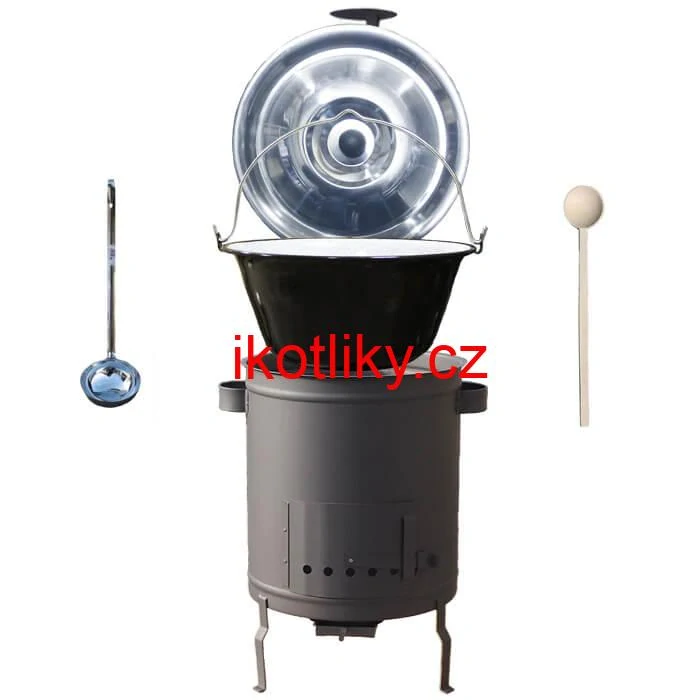 Smaltovaný kotlík 16 L (1,2 mm) + hrubostěnná (1,5 mm) a žáruvzdorná kotlina 39 PLUS 600