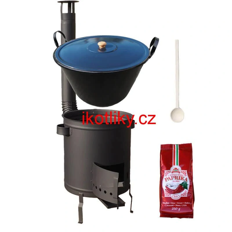 Smaltovaný kotel 70 L + silná kovová kotlina 53 cm (2 mm) STRONG PLUS 600 + sladká paprika 250 g