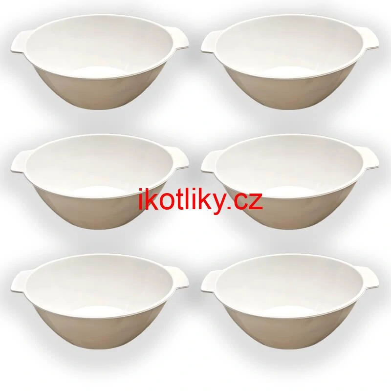 Sada 6 ks: Plastová miska na fajnový kotlíkový guláš a polévky – 750 ml