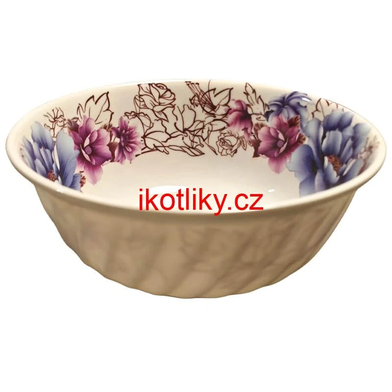 Plastová miska s květinovým vzorem (750 ml) – na pořádný guláš i zelňačku