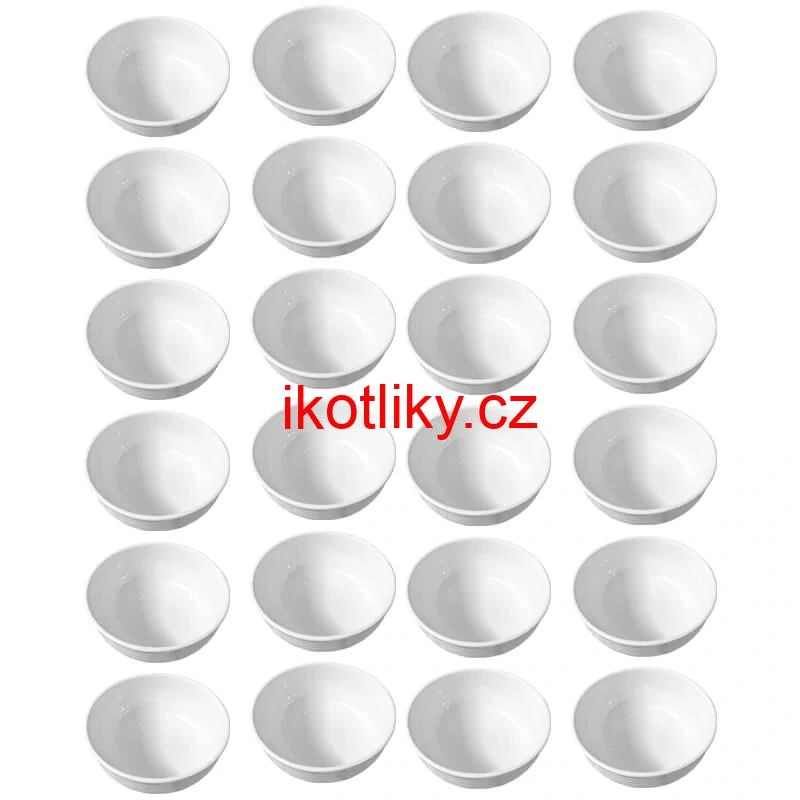 Sada 24 ks: Prémiové bílé misky s kamennou strukturou (750 ml)