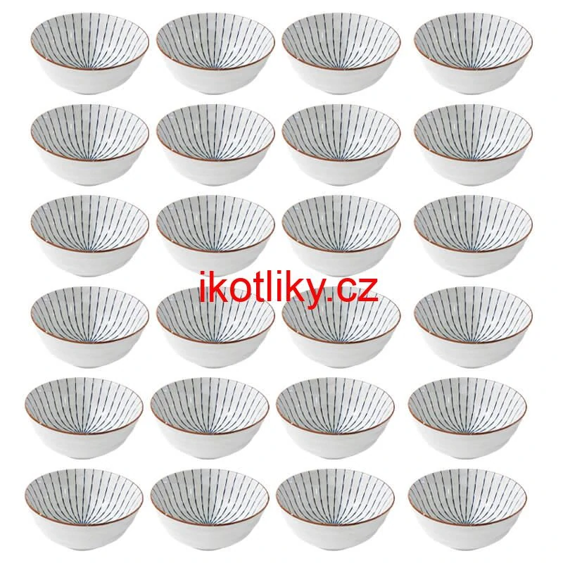 Sada 24 ks velkých keramických misek na guláš a polévky, 1 litr