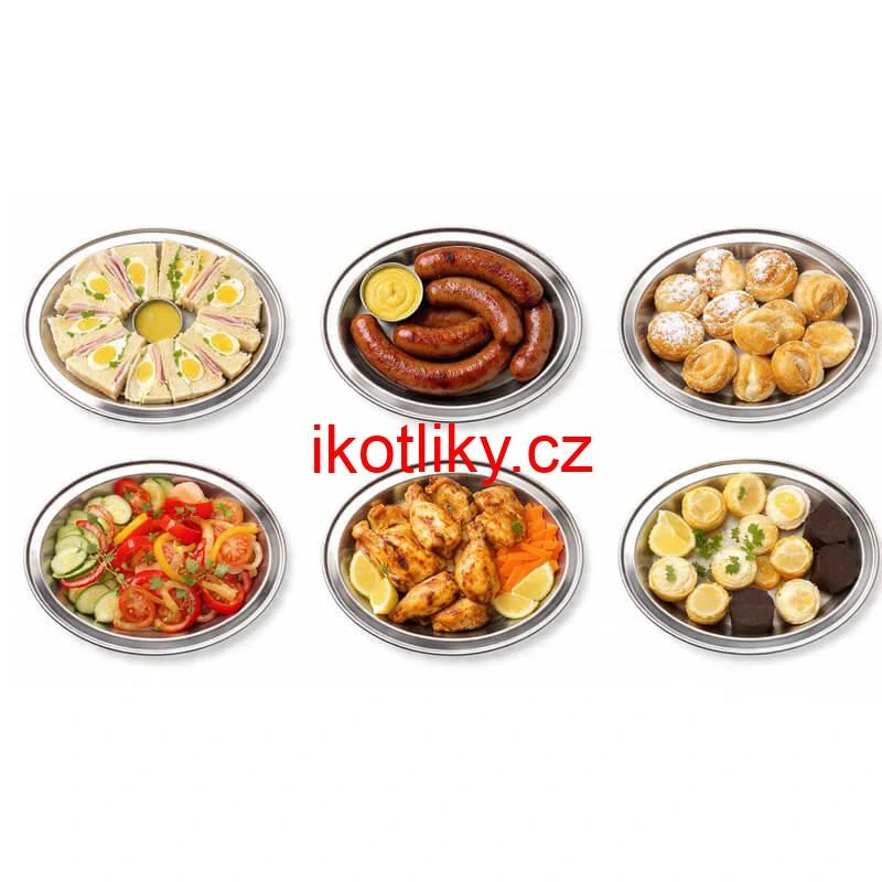 Nerezové podnosy pro catering - set 6 ks (40,5cm) - Servíruj s jistotou a stylem
