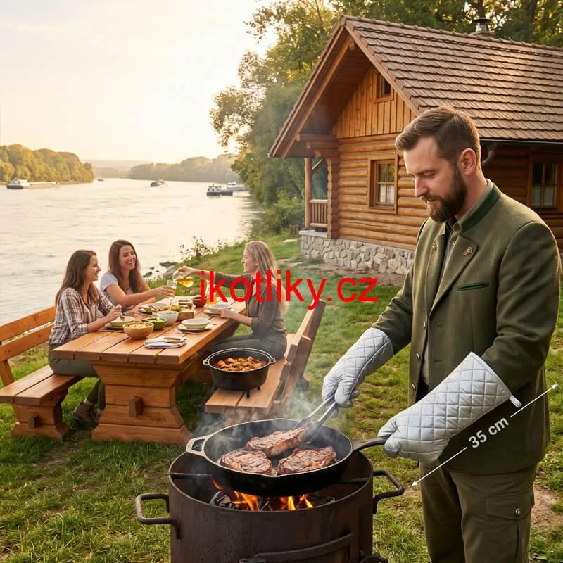 Chňapky stříbrné dlouhé 35 cm — sada 2 ks