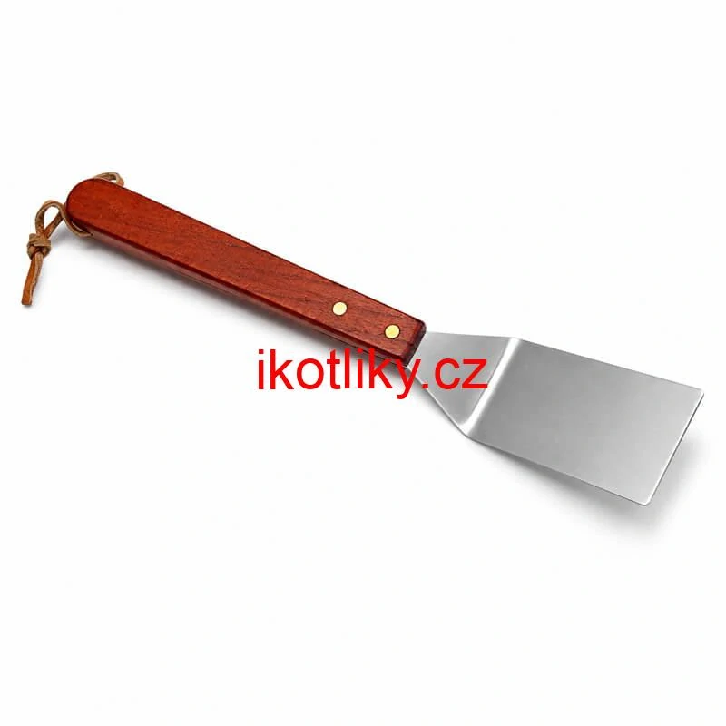 Grilovací nářadí BBQ – sada 3 ks, nerez a dřevo, 33 cm