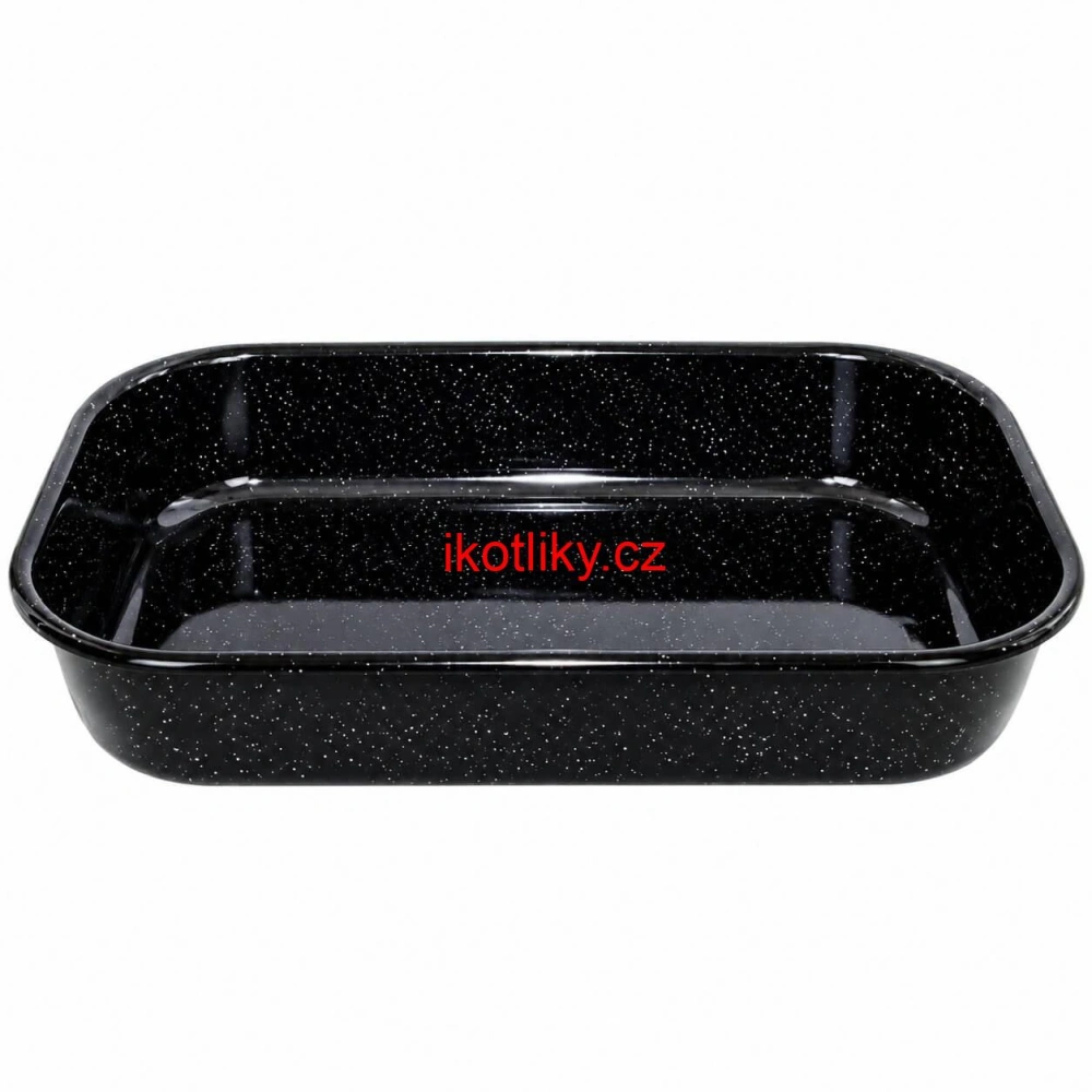 Malý černý smaltovaný pekáč pro domácí pečení