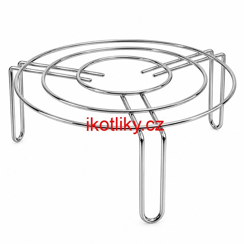 Kulatý nerezový stojan pod hrnec 20 cm, výška 9 cm, tři opěrná místa