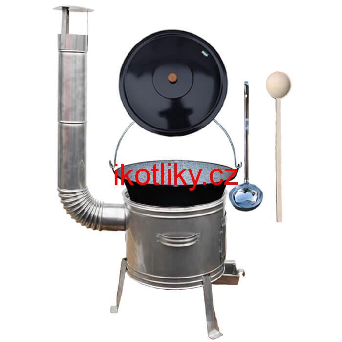 Smaltovaný kotlík 13 L + nerezová kotlina 36 cm TOPLUX