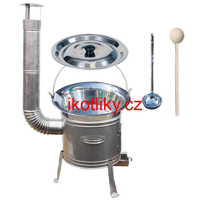 Nerezový kotlík 20 L (1,2 mm) + nerezová kotlina 42 cm TOPLUX