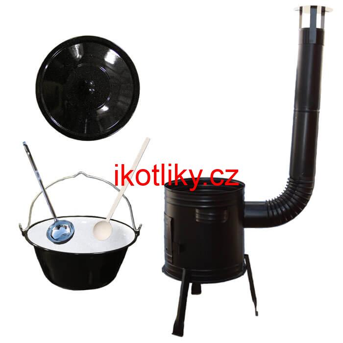 Smaltovaný kotlík 13 L (1,2 mm) + kovová kotlina 36 CLASSIC (KOV)