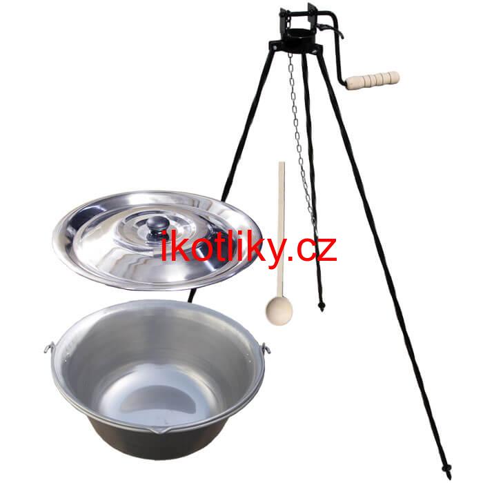 Nerezový kotlík 30 L (1,5 mm) + stojan s kladkou VAR