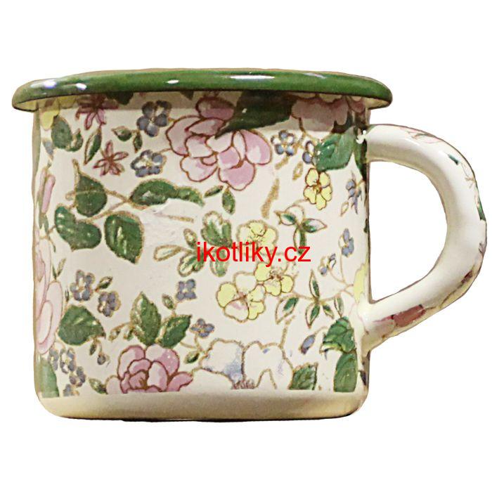 Smaltovaný hrnek 0,40 L - Květinky