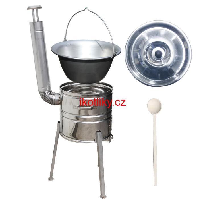 Nerezový kotlíkový set 40 Luxus + nerezový kotlík 20 L (1,5 mm)