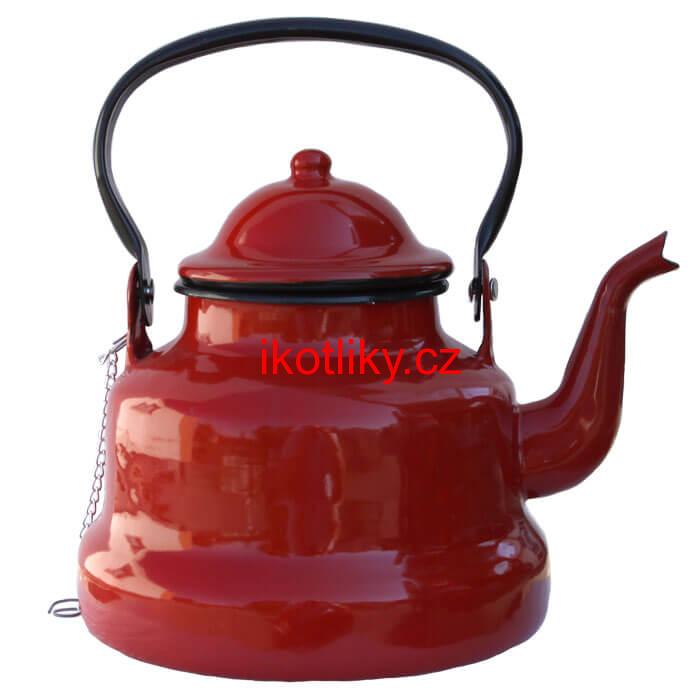Smaltovaný čajník 3 L RED