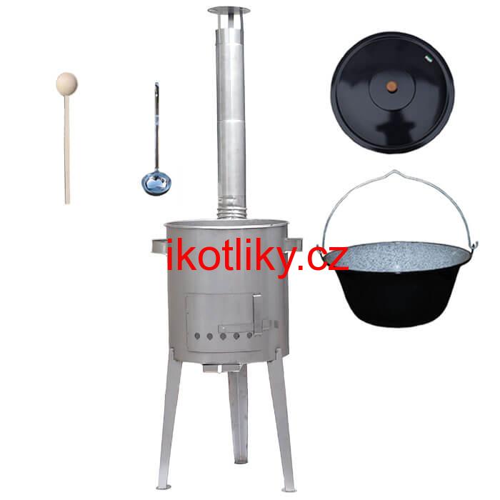 Smaltovaný kotlík 13 L (1,2 mm) + nerezová kotlina 36 cm LUXUS