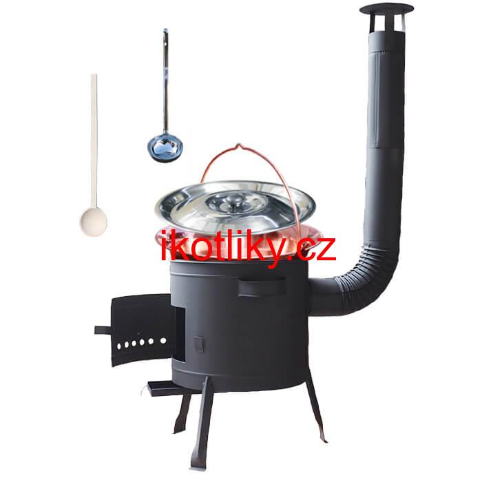 Měděný kotlík 30 L (1,2 mm) + nízká kotlina 45 cm PLUS 600