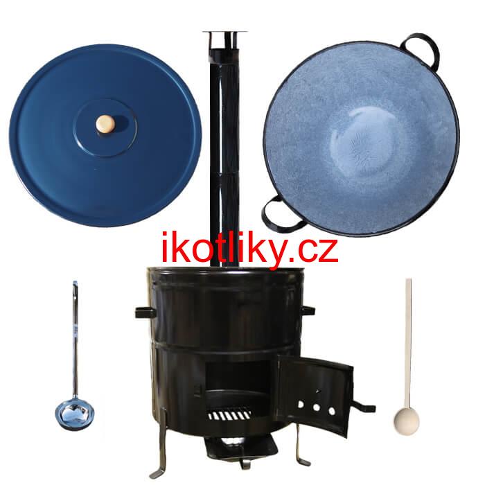 Smaltovaný kotel 70 L + kovová kotlina 56 cm BIG PARTY