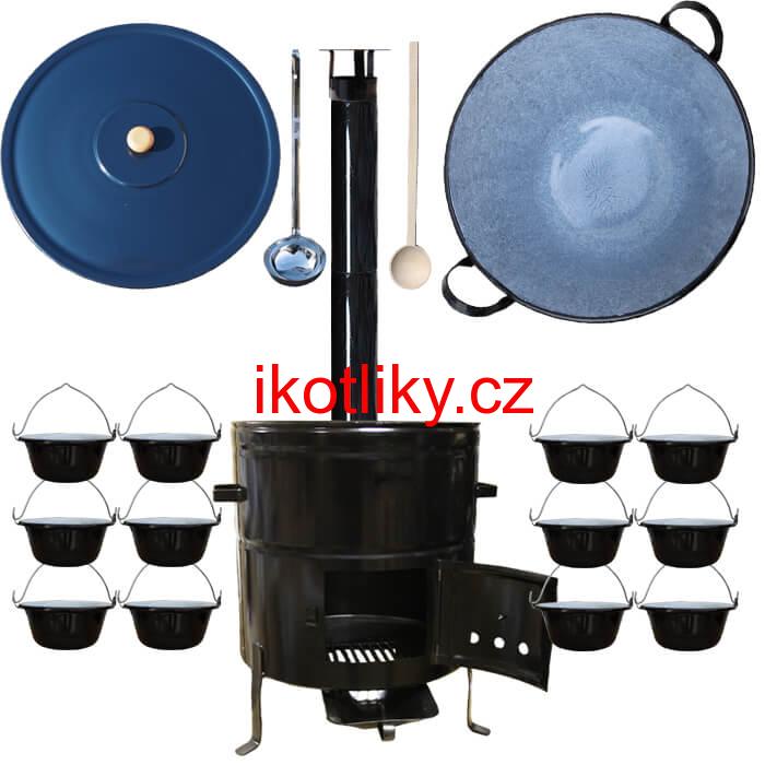 Smaltovaný kotel 60 L + servírovací kotlíky (12 ks) BIG PARTY