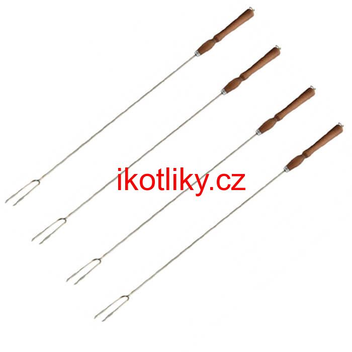 Vidličky na opékání 90 cm, 4 ks NEREZ