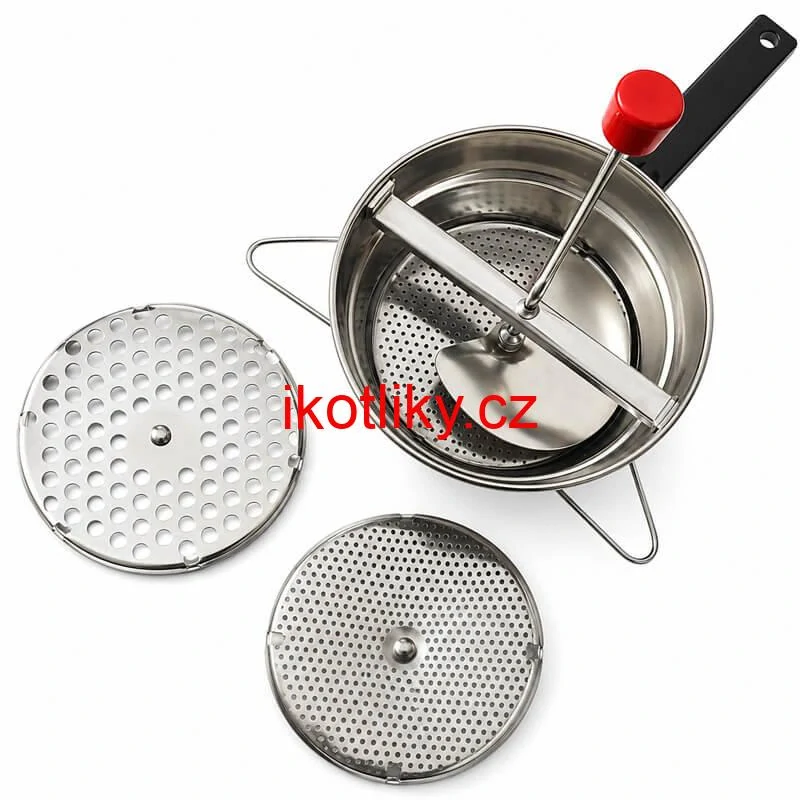 Pasírovač ORIGINAL z nerezavějící oceli – 3 výměnná síta