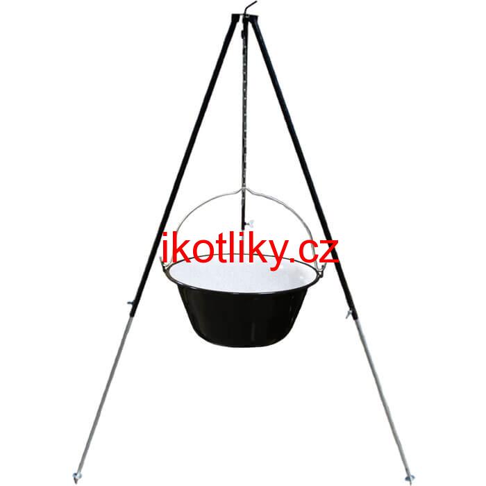Smaltovaný kotlík 50 L + teleskopicka trojnožka 1,7 m