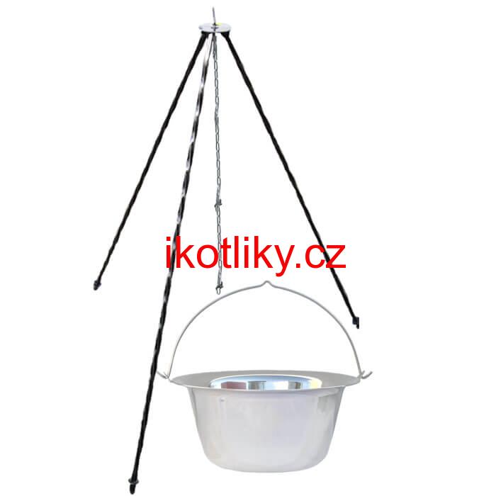 Nerezový kotlík (INOX 0,8 mm) 6 L + trojnožka 1 m