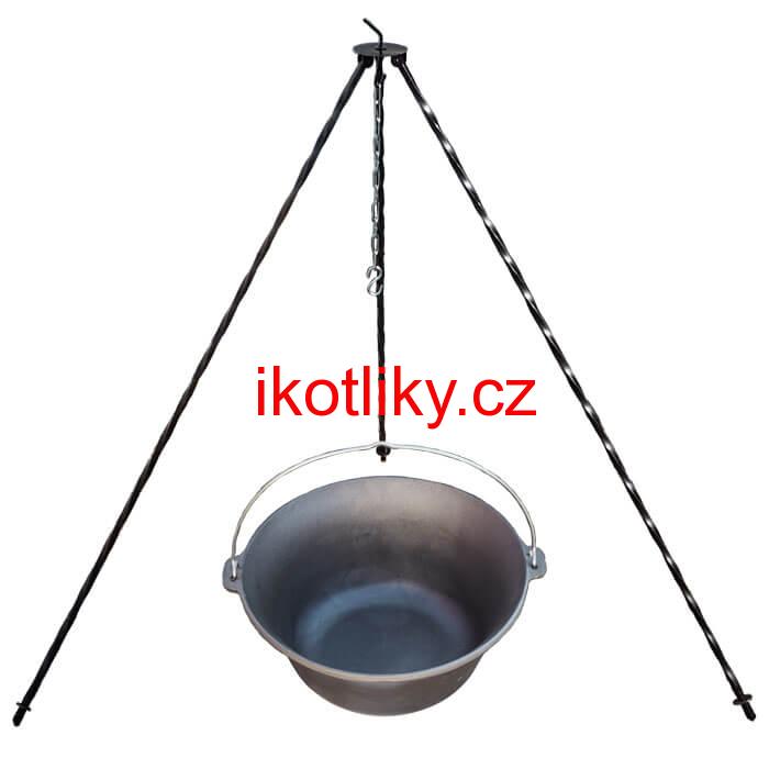 Litinový kotlík 10,8 L + trojnožka 1,2 m