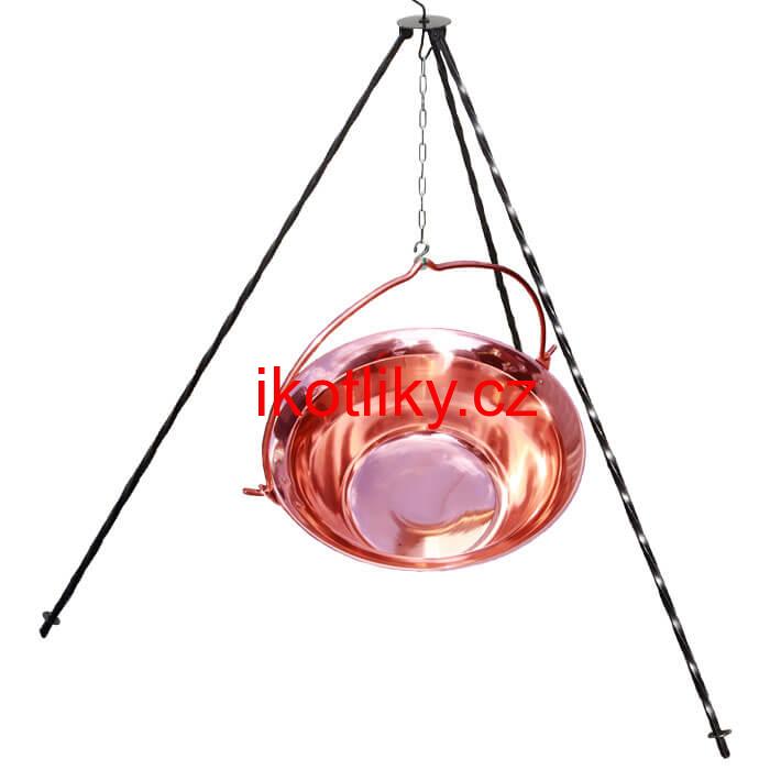 Měděný kotlík 14 L (1,2 mm) + trojnožka 1,2 m