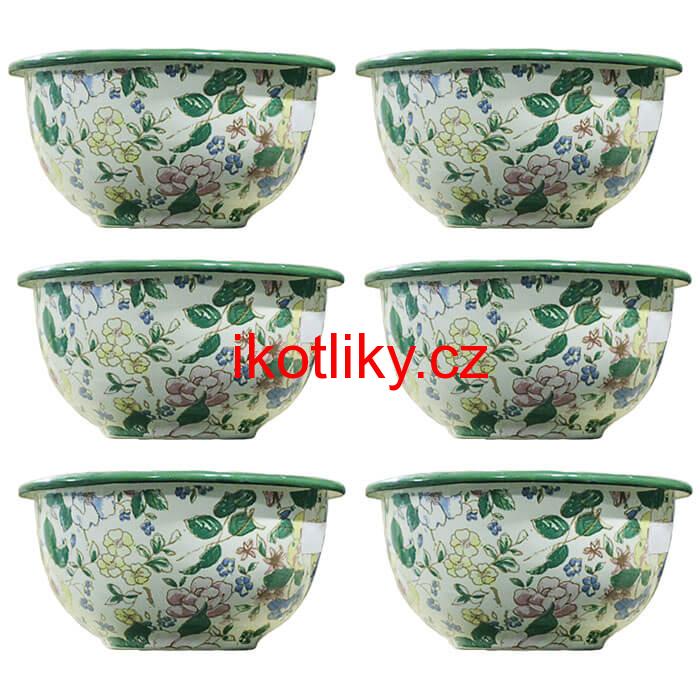 Souprava smaltovaných misek 17 cm 6 ks DECOR