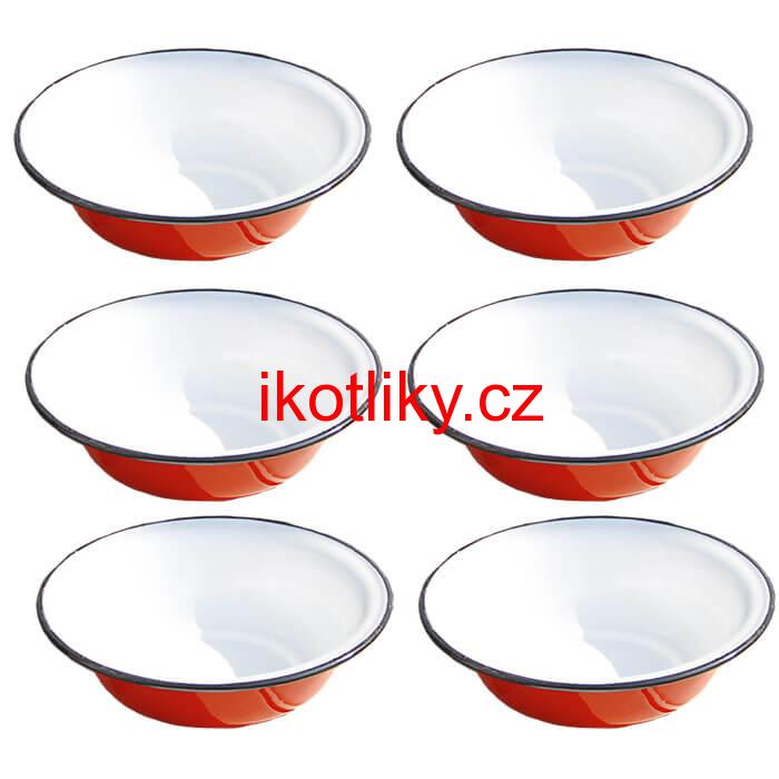 Souprava smaltovaných hlubokých talířů 20 cm 6 ks