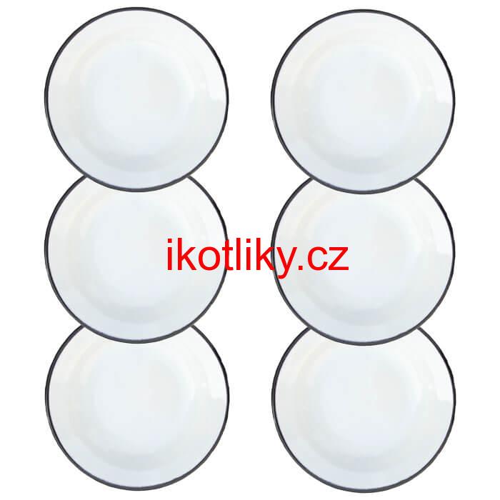 Souprava smaltovaných mělkých talířů 22 cm 6 ks