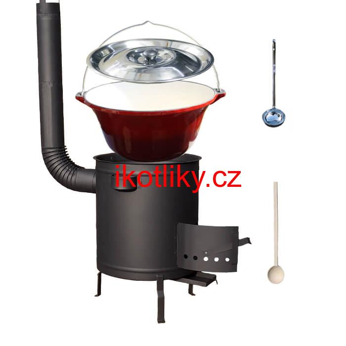 Litinový kotlík 16 L + silnostěnná (1,5 mm) žáruvzdorná kotlina 36 PLUS 600