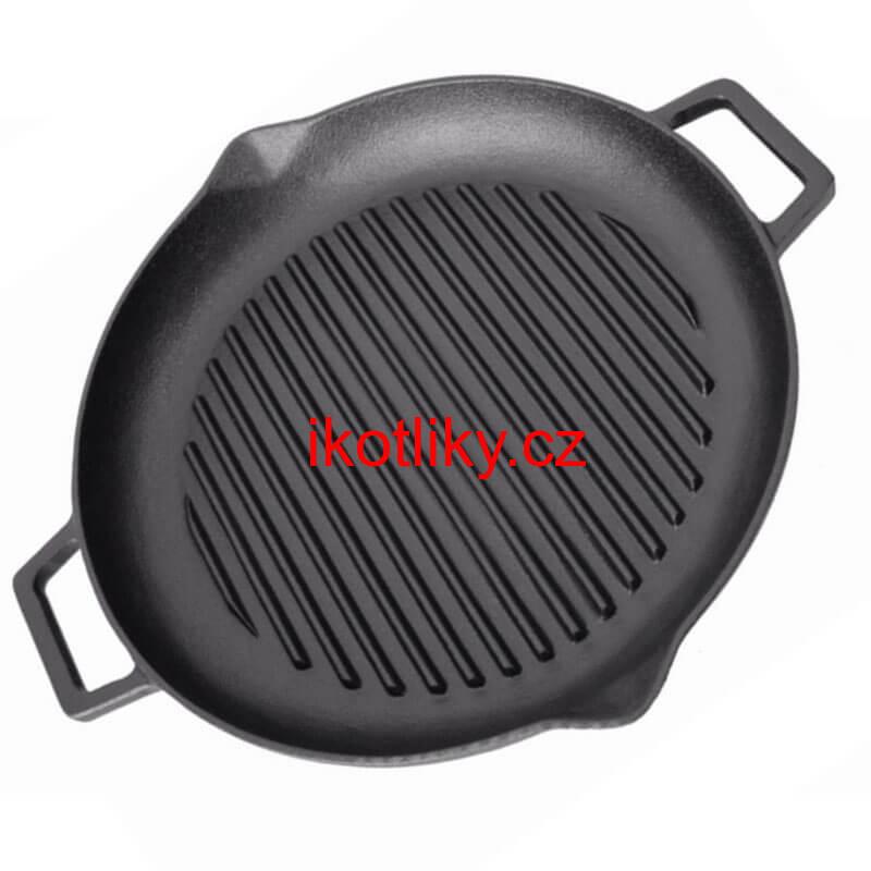Litinová pánev na grilování 31 cm s výlevkou BBQ