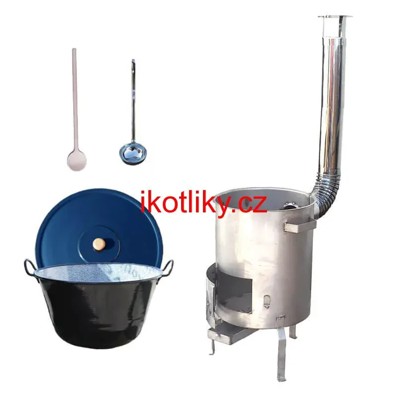 Zabijačkový smaltovaný kotel 60 L + nerezová kotlina 1,5 mm 50 cm STRONG EXCLUSIVE