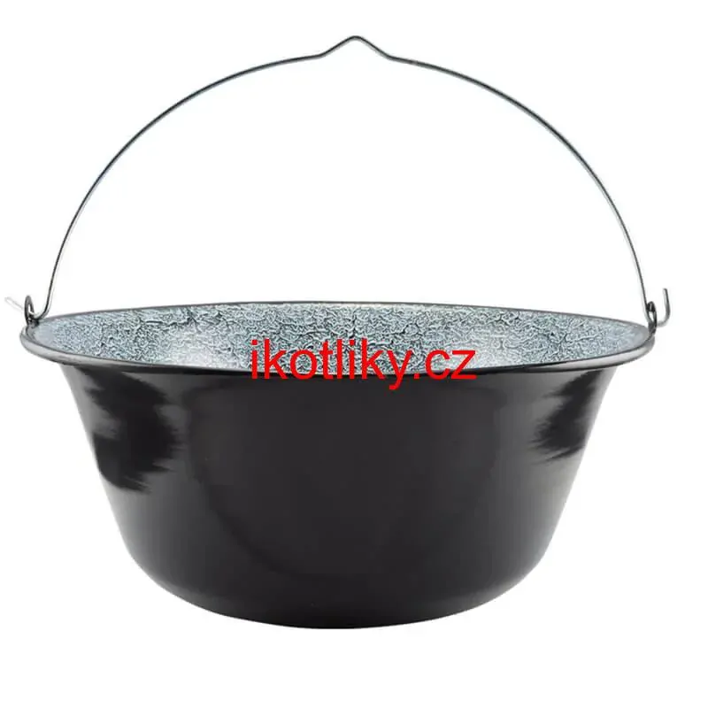 Smaltovaný kotlík 13 L + nerezová kotlina 36 INOX + misky 12 ks