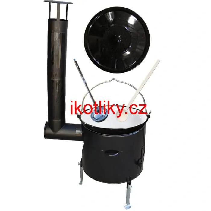 Smaltovaný kotlík 8 L + smaltovaná kotlina 31 Easy party + vařečka a naběračka