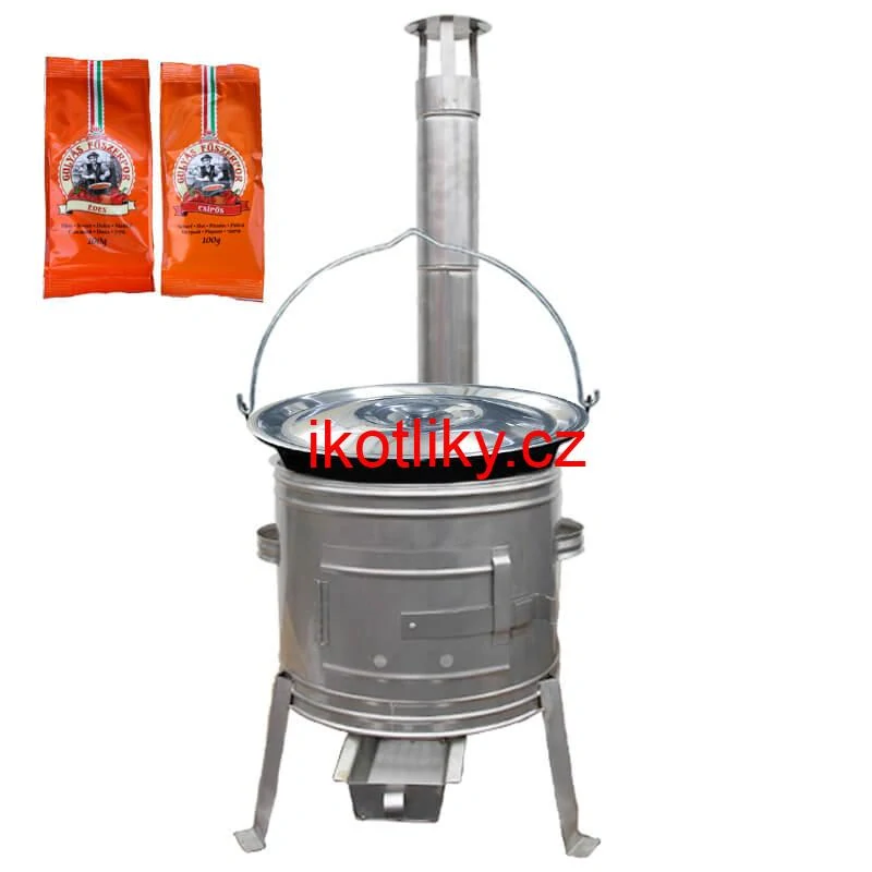 Smaltovaný kotlík 25 L + Nerezová kotlina 42 INOX + paprikový pepř na guláš - MIX 100 g