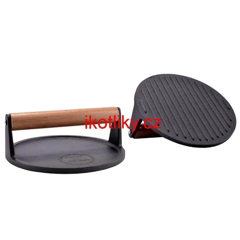 Litinový lis na maso 18 cm kulatý HAMBURGER