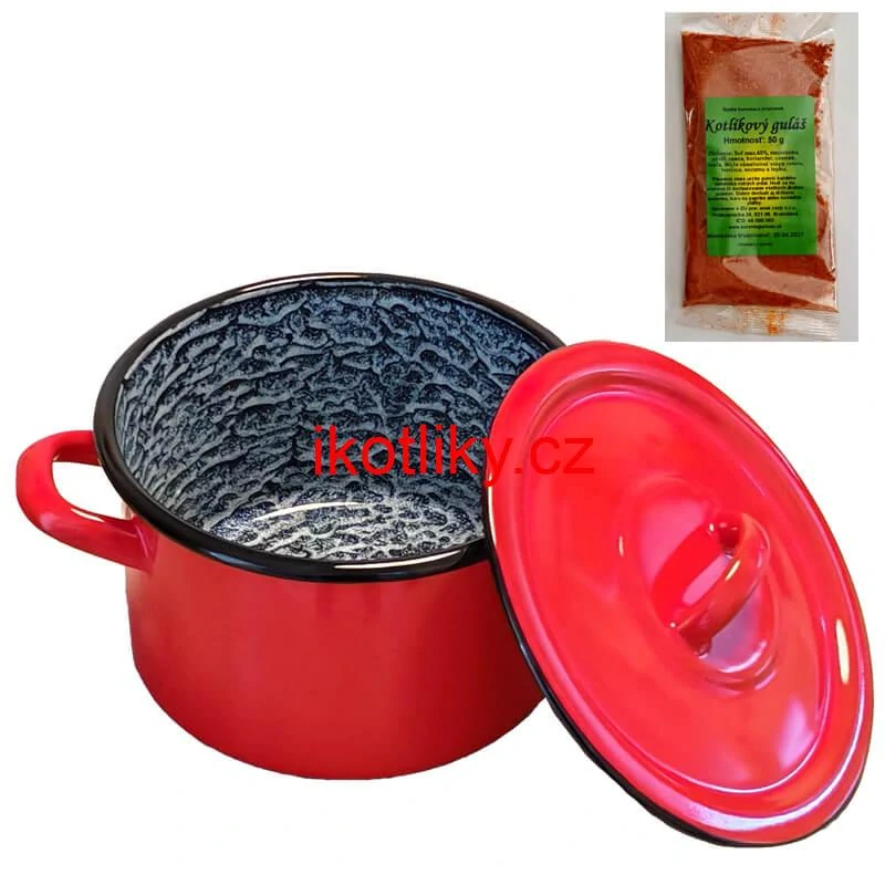 Smaltovaný hrnec s poklicí COMBI 3 l + směs koření na kotlíkový guláš 50 g